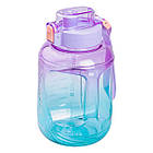 Пляшка для води спортивна 1,6 л пластикова з трубочкою з ремінцем 22 см Фіолетова HP-14-35V, фото 2