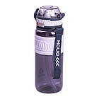 Пляшка для води з трубочкою та ремінцем 750 мл спортивна пляшка 23.5 см Фіолетова HP-14-34V, фото 3