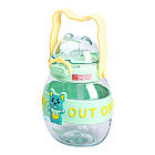 Пляшка для води дитяча з трубочкою 580 мл з ручкою та ремінцем Зелена HP-14-37GR, фото 3