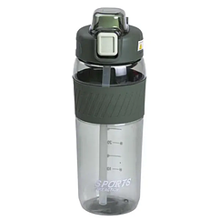 Пляшка для води 600 мл пляшка в школу для тренувань з трубочкою та ручкою 22 см Зелена