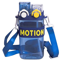 Бутилка для води з трубочкою 550 мл спортивна пластикова пляшка для тренувань Синя