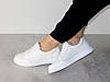 Кеди базові шкіряні перфорація жіночі білі, фото 3