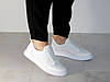 Кеди базові шкіряні перфорація жіночі білі, фото 4