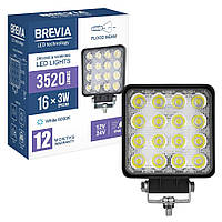 Фара світлодіодна Brevia 10-30V, 48W (16x3W), 3520Lm, EPISTAR WHITE, FLOOD