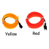 Світлодіодна стрічка RESTEQ червона 3 м LED неоновий шнур провід з контролером для костюмів декору вечірок, фото 4