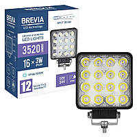 Фара світлодіодна Brevia 10-30V, 48W (16x3W), 3520Lm, EPISTAR WHITE, SPOT