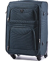 Дорожня тканинна валіза на 4 колеса Wings L велика валіза зелена текстильна валіза на коліщатках