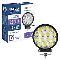 Фара світлодіодна Brevia 10-30V, 42W (14x3W), 2800Lm, EPISTAR WHITE, FLOOD