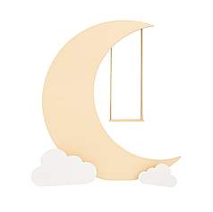 Деревʼяний каркас фарбований - Місяць з гойдалкою