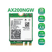 Мережевий адаптер Intel Wi-Fi 6 AX200 (AX200NGW) 802.11ax M.2 2.4Gbps 802.11ax Bluetooth 5.2 бездротовий для ноутбука EOM