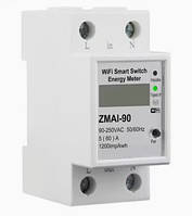 Ватметр ZMAi-90 на дин рейку з керуванням WiFi напруга 220 В макс то 60 А