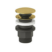 Донний клапан PUSH-OPEN для умивальників з отвором для переливу, брашоване золото (10426N000)