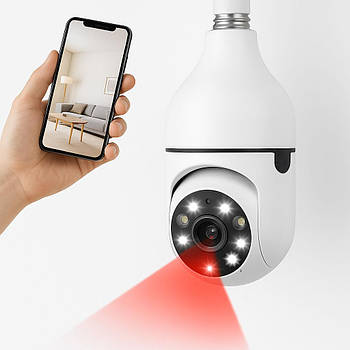 Вайфай камера відеоспостереження в патрон Е27, 2MP, Smart 3120S-DPXY / Панорамна IP камера / Бездротова камера