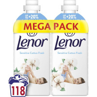 Кондиціонер для білизни Lenor Для чутливої шкіри Свіжість бавовни 2 х 1.239 л (8700216880824), фото 1