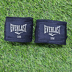 Бинти боксерські 3 метра чорні Everlast