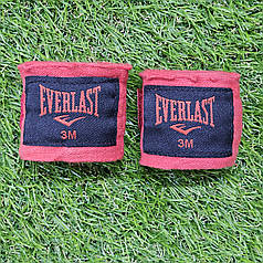 Бинти боксерські 3м червоні Everlast