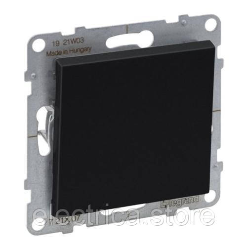 Вимикач 1-клавішний кнопковий чорний SUNO Legrand 721409, фото 1