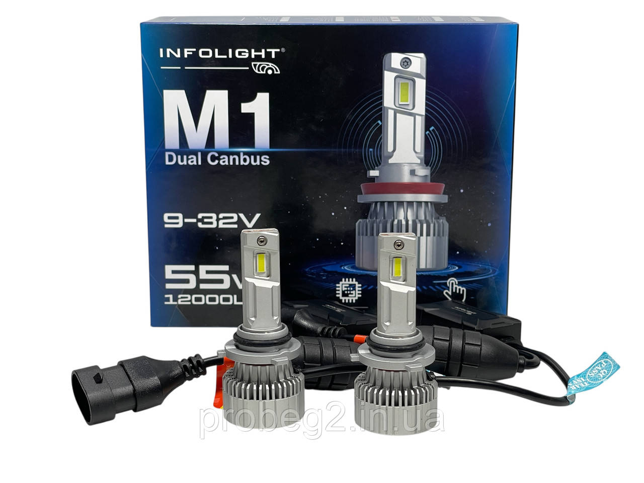 Світлодіодні лампи Infolight M1 Dual Canbus hb3 9005 55W 6000K 12200lm 12V