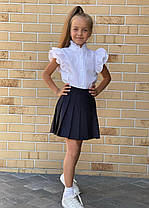 Опт блуза шкільна дитяча біла короткий рукав котон р 116-134