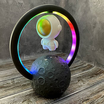 Нічник акумуляторний з Bluetooth колонкою, що ширяє в повітрі Космонавт з RGB LED-підсвіткою