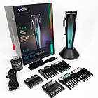Бездротова машинка для стрижки 2500мАг + 6 насадок, VGR V-270 / Акумуляторний тример для стрижки волосся, фото 9