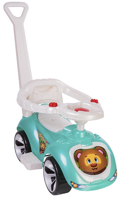 💙Машинка-каталка для прогулянок "Лапка" толокар дитячий з батьківською ручкою та бампером Orion 809 Бірюзовий, фото 1