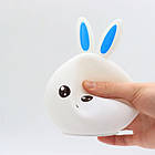 Нічник дитячий силіконовий Зайчик акумуляторний сенсорний LED RGB-підсвітка М'який, фото 6