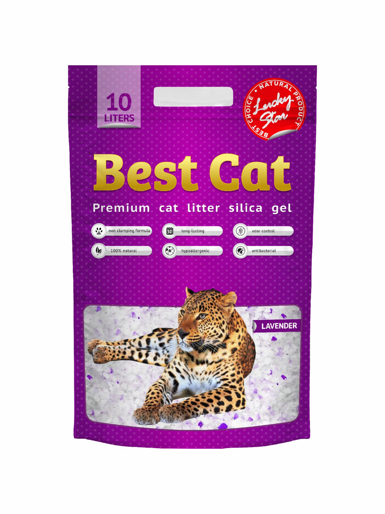 Силікогелевий наповнювач Бест Кет Best Cat Purple Lawender для котячого туалету, 10 л (5 кг)