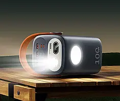 Потужний повербанк для ноутбука 60000 mAh 100W REMAX RPP-100 2xType-C/3xUSB з швидкою зарядкою, 2 ліхтарями та дисплеєм