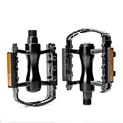 Алюмінієві педалі (чорні) для гірського велосипеда на кульках зі світловідбивачами