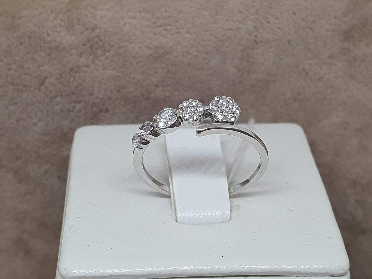 Золоте кільце з фіанітами. 111860_Б 16