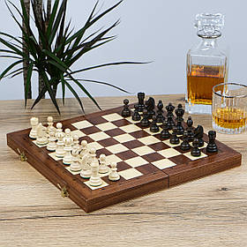 Шахи подарунковий набір ручна робота, натуральне дерево "Олімпійські" 35*35
