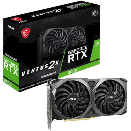 Відеокарта GeForce RTX 3060 8GB MSI Ventus 2X OC (RTX 3060 VENTUS 2X 8G OC) Б/В