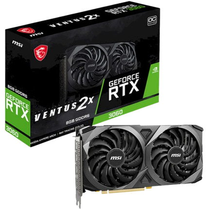 Відеокарта GeForce RTX 3060 8GB MSI Ventus 2X OC (RTX 3060 VENTUS 2X 8G OC) Б/В, фото 1