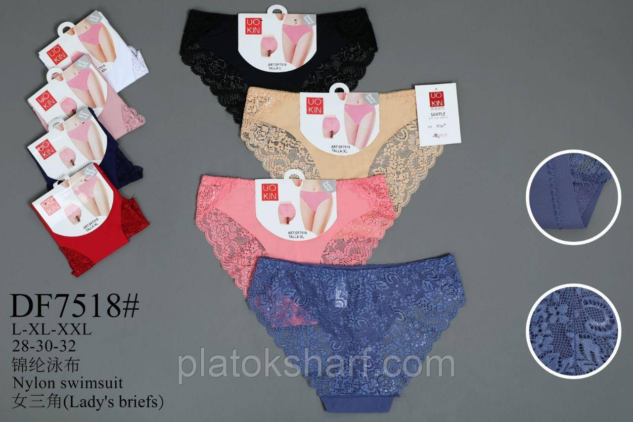 Труси Жіночі бавовна "Ніжна білизна Кутики гіпюра" 46-52 (7518)