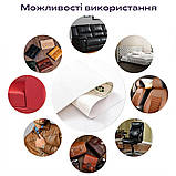 Самоклеюча екошкіра рулон 137х100 см для ремонту меблів авто біла текстура рельєфна заміна натуральної шкіри, фото 6