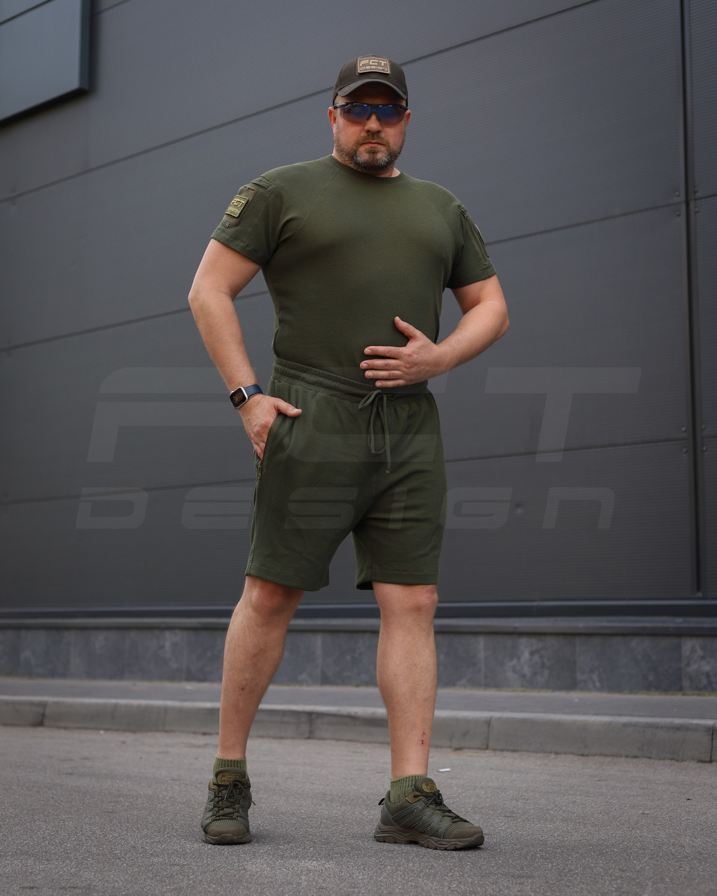 Комплект Футболка Комбат + Шорти тактичні Zara Хакі, фото 1