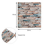 Самоклеючі 3D панелі для стін декоративні мармурові панелі кольорові для внутрішнього оздоблення приміщень 700х770 мм, фото 3