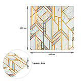 Стінові панелі самоклеючі 3D рельєфна цегла декор стін поліпропілен 68х68 см білі для інтер'єру, фото 5