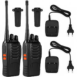 2шт Рація портативна, дальність 5км, 1500мАч, Baofeng BF-888S / Тактична радіостанція / Комплект рацій