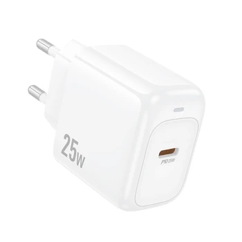 СЗУ блок Hoco CS53A PD25W + кабель Type-C - Type-C білий