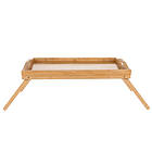 Складаний столик-піднос для сніданку Ruhhy 25052 — бамбук, розмір XL (50×30 см), ніжки для ноутбука, фото 4