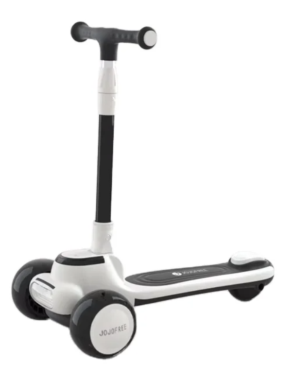 Дитячий самокат 3 колеса з підсвіткою музикою складаний до 70 кг PU кермо регульоване, фото 1