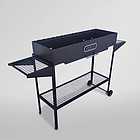 Мангал VESUVI Comfort 1000 з дровником та полицями на колесах для пікніка у компанії, фото 2