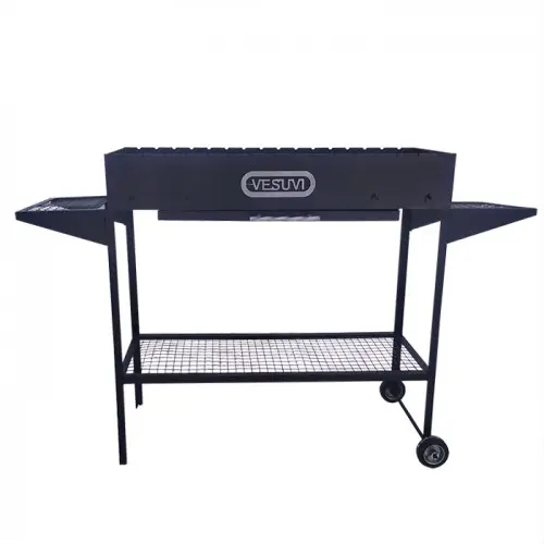 Мангал VESUVI Comfort 1000 з дровником та полицями на колесах для пікніка у компанії, фото 1
