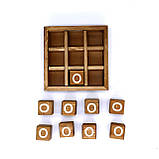 Настільна гра Хрестики-нулики з дерева RESTEQ — логічна гра для двох, дерев’яний набір 115×115×30 мм, фото 5