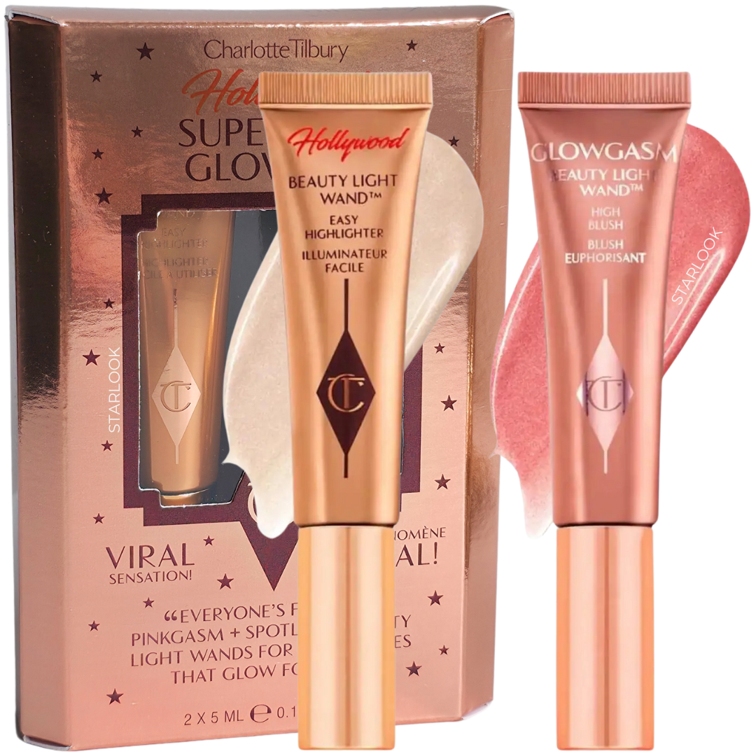 Хайлайтер + сяючі рум'яна Charlotte Tilbury Hollywood Superstar Glow Kit 2 х 5 мл, фото 1