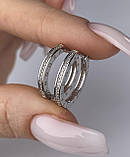 Срібні сережки кільця конго, РОДІЙ 1052.10р, фото 2