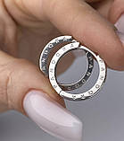 Срібні сережки кільця конго, РОДІЙ 1052.10р, фото 3