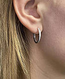 Срібні сережки кільця конго, РОДІЙ 1052.10р, фото 4